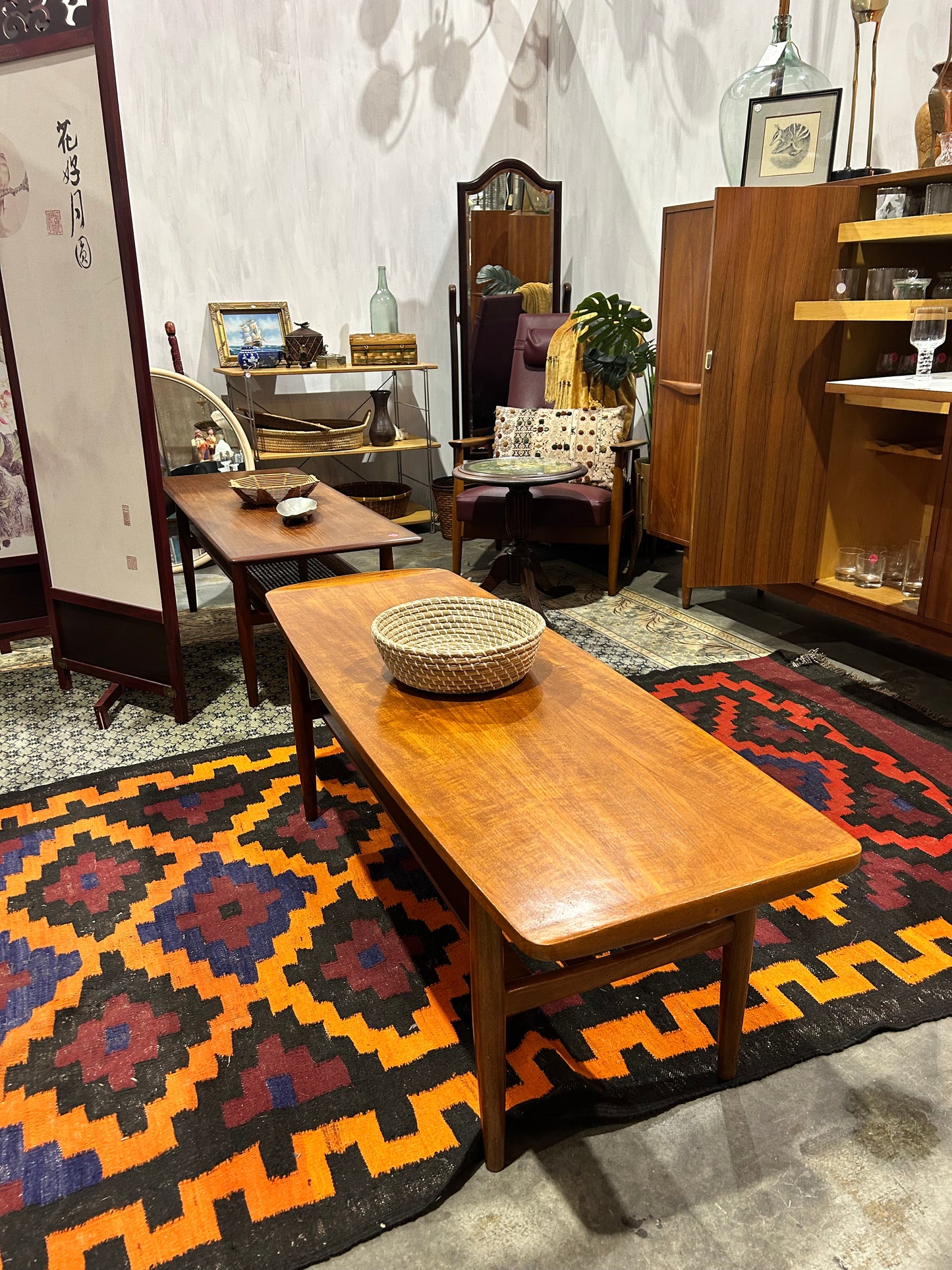 Parker lip edge coffee table golden teak