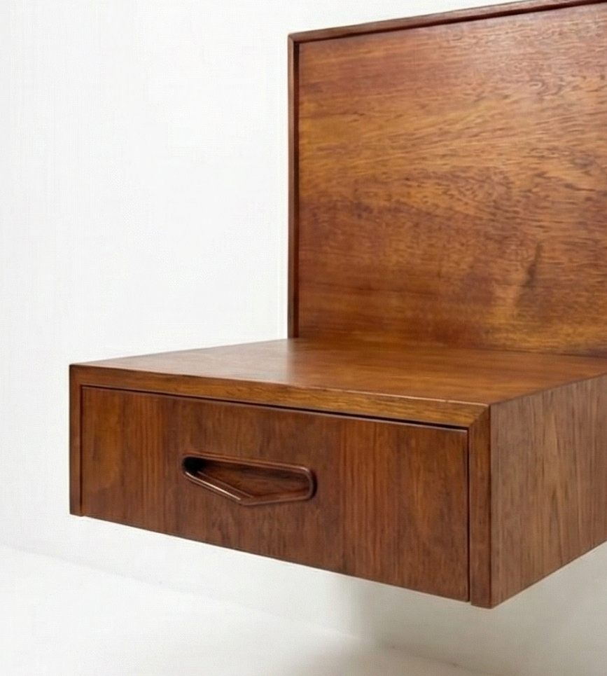 Mid Century Berryman headboard and bedsides Queen teak Australian made 1960s