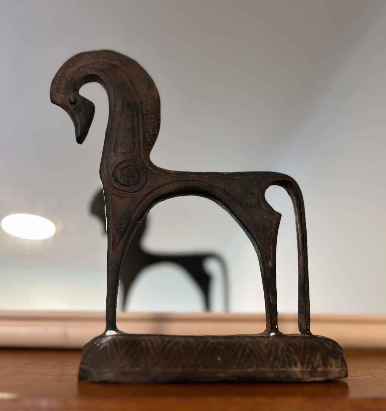 Vintage Mid Century Greek horse iron decor figure