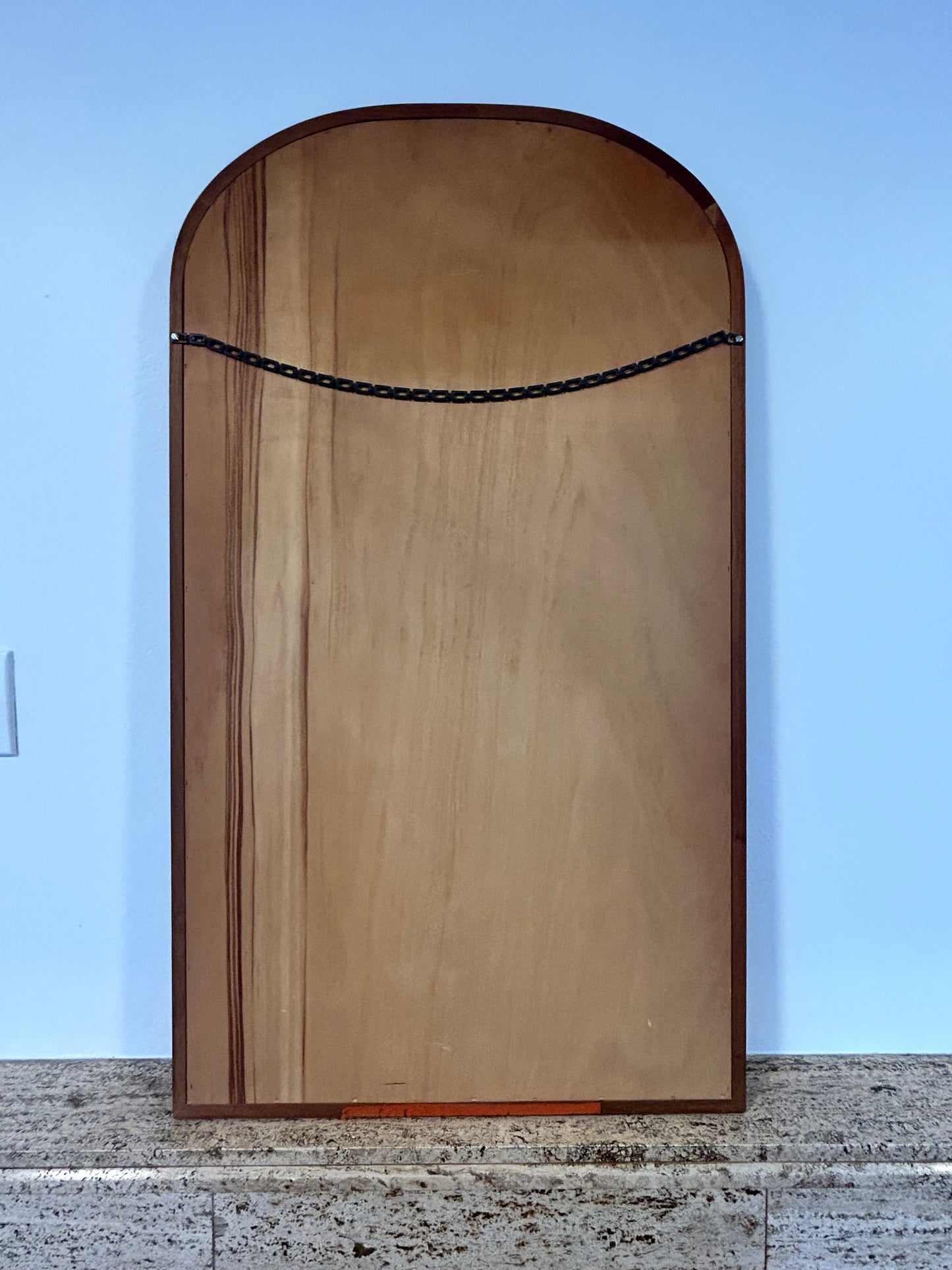 Parker Mid Century Arc Mirror teak frame ready to hang MCM