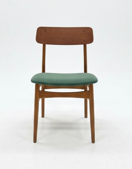Mid Century Danish teak chair New Green Upholstery 1960s retro
