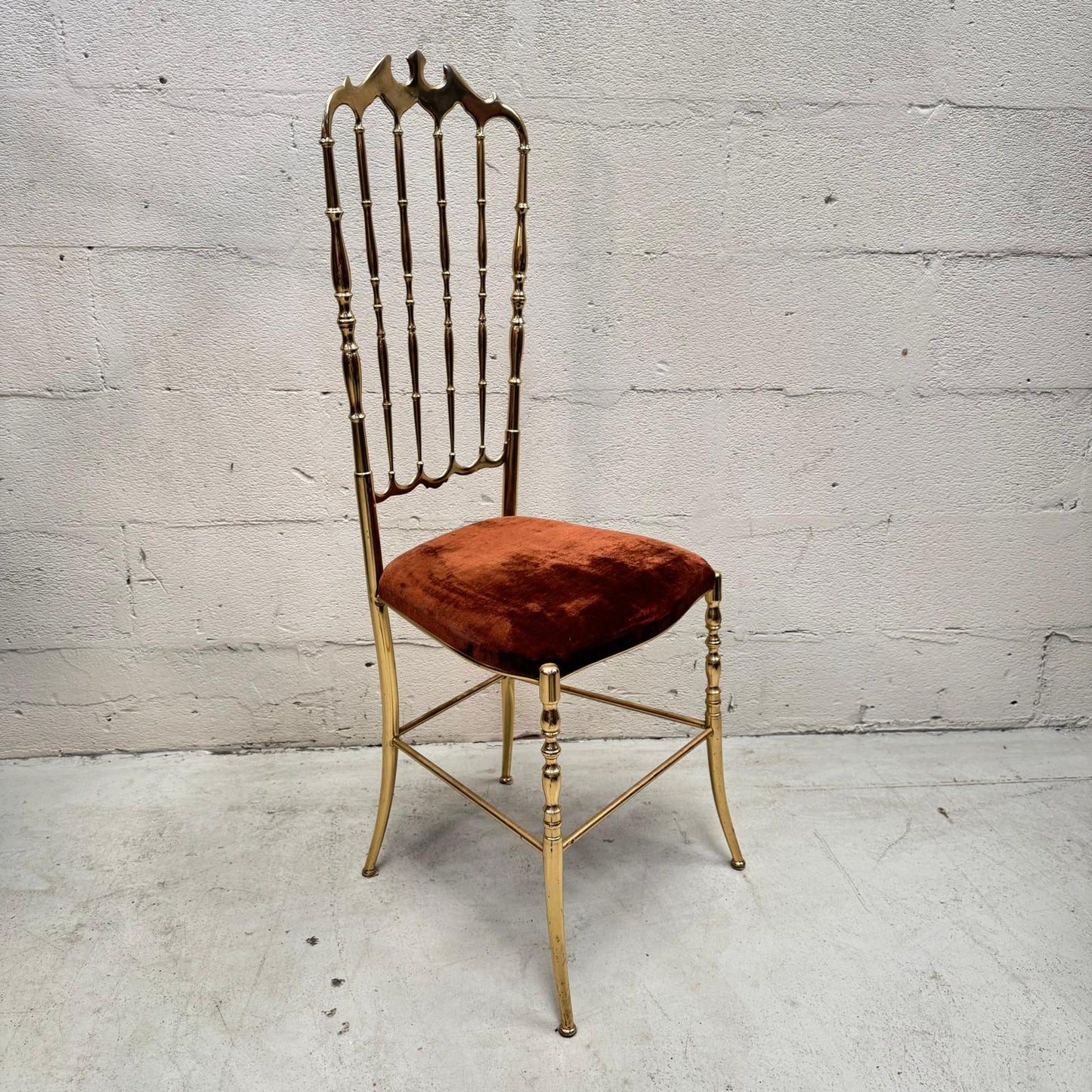 Chiavari Chairs Set Polished Brass Italy 1960s (4)