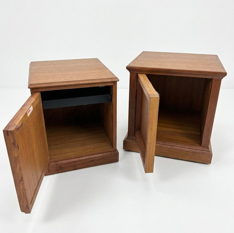Mid Century Australian Chiswell teak pair side tables cabinet low bed side tables mcm retro