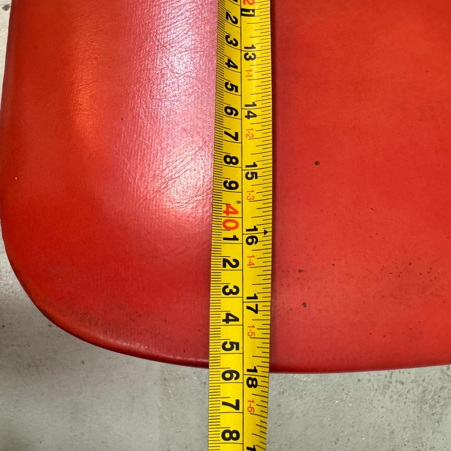 Mid Century Elite bean Tasmanian Ash chairs orange vinyl