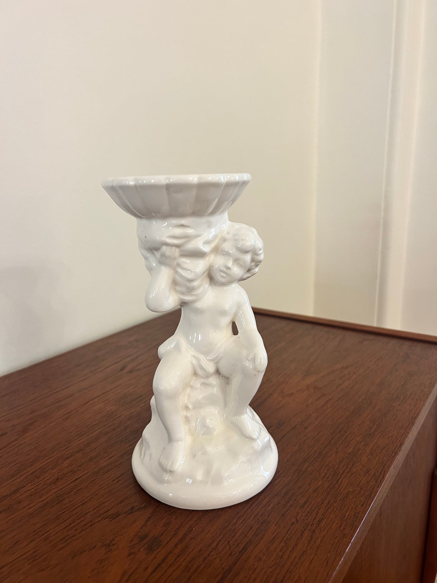 White candle holder vintage Japan