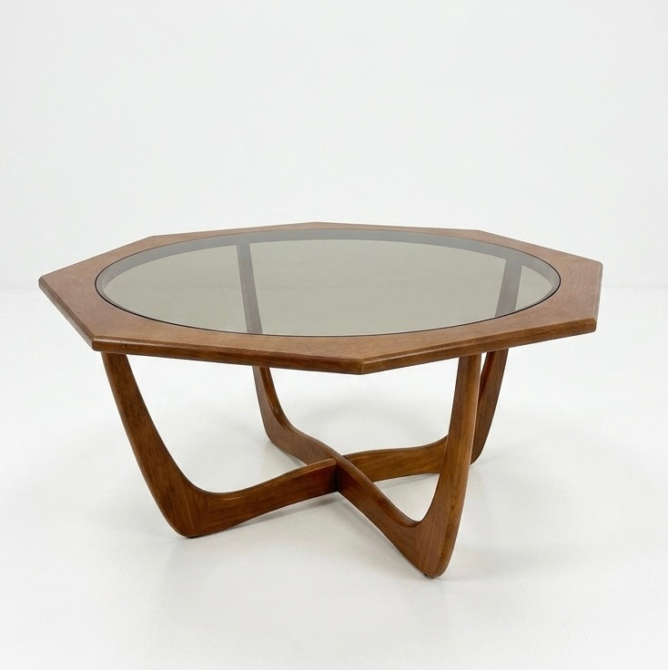 Mid Century Kalmar smoked glass teak Coffee table mcm retro 1970s