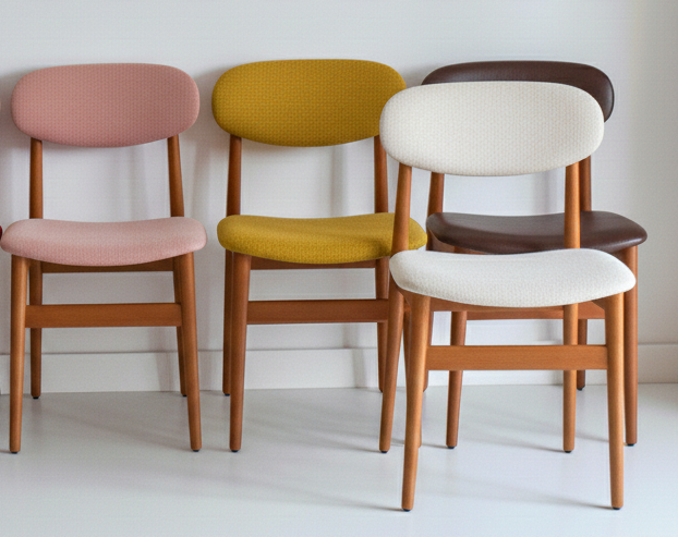 Mid Century Elite Bean Chairs set of SIX Tasmanian Ash CUSTOM UPHOLSTERY