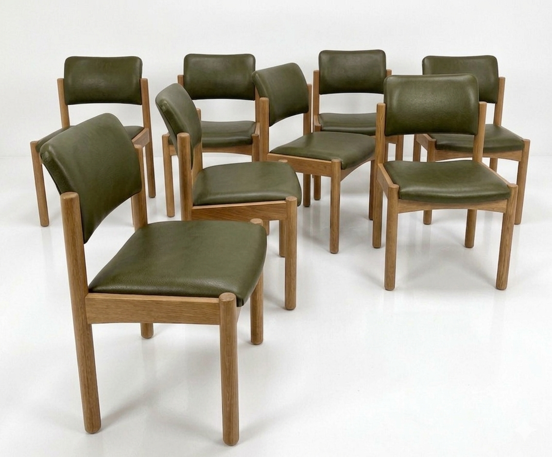 Mid Century Chiswell teak chairs set of 8 retro Custom order new upholstery