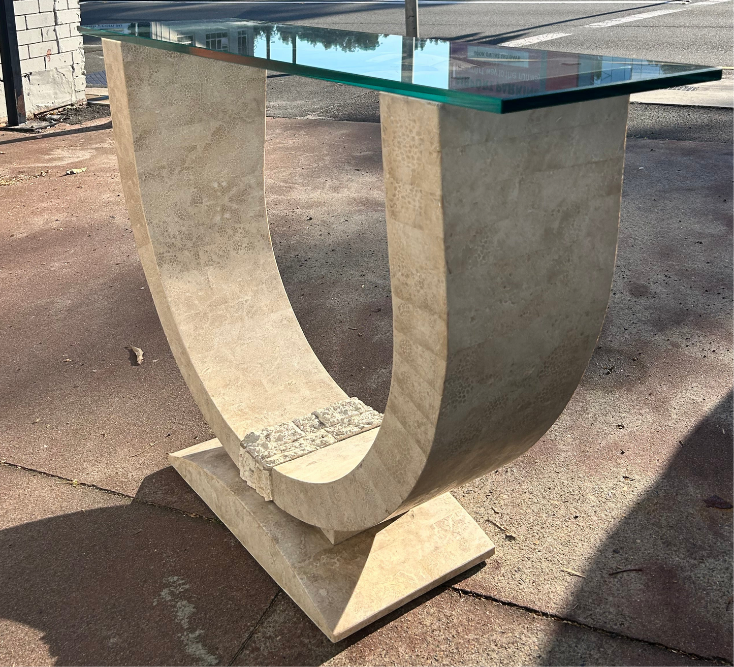 Vintage Fossil Stone hall stand entry table