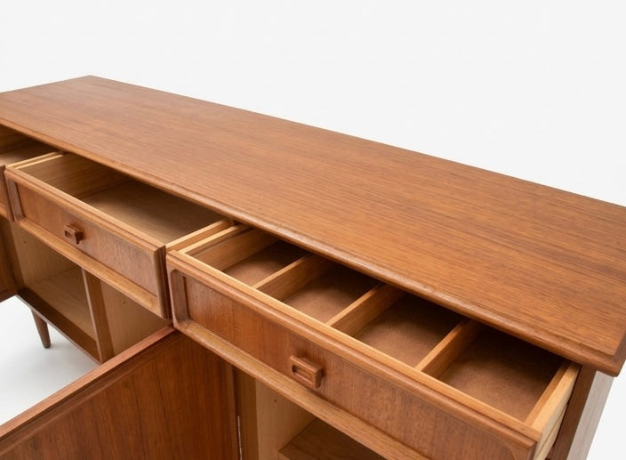 Mid Century Parker teak sideboard square handle mcm retro storage cabinet