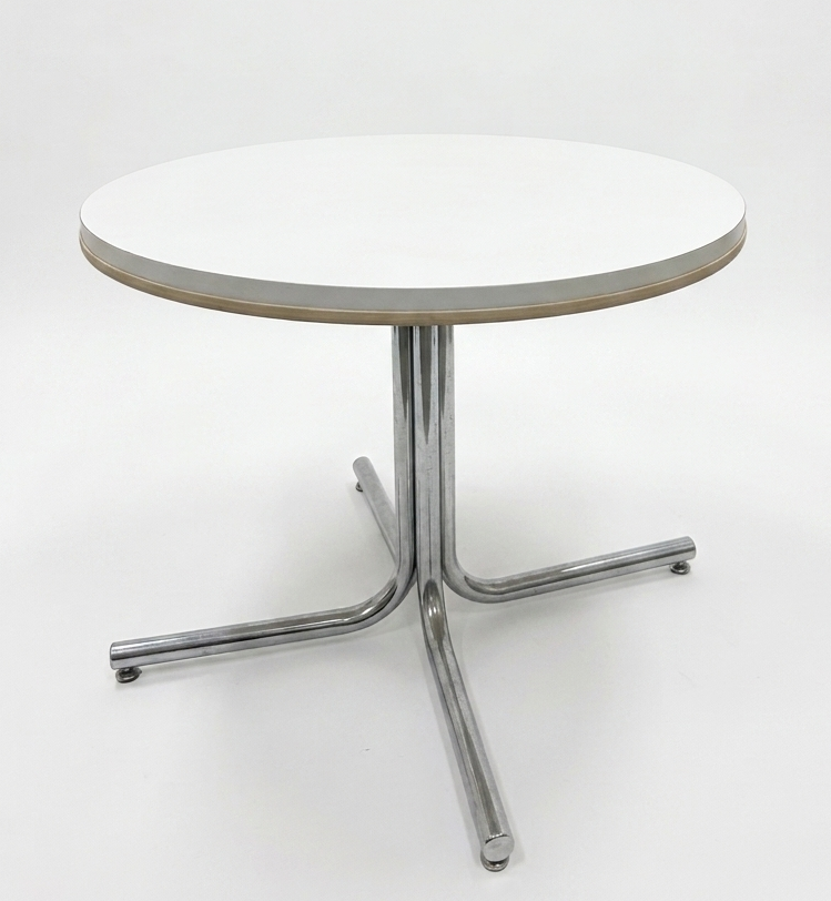 Mid Century Space Age Börge Lindau chrome table white retro vintage