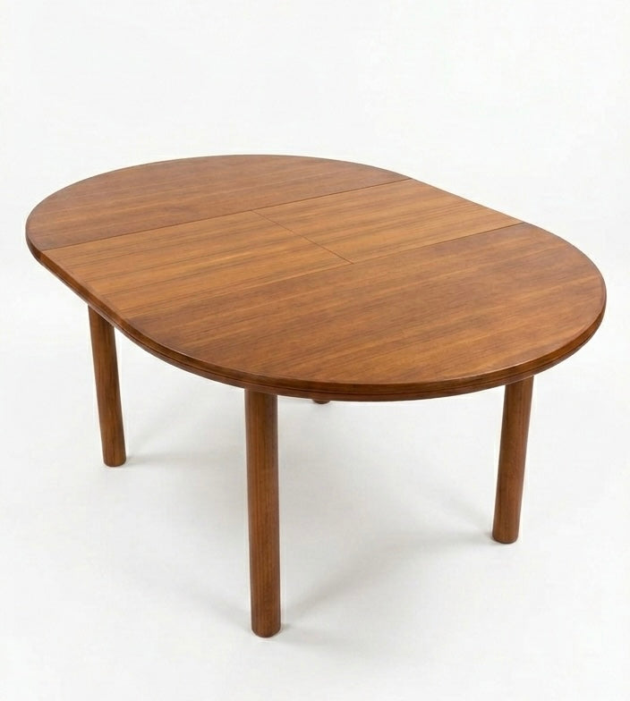 Mid Century Chiswell teak round extension table circle mcm vintage
