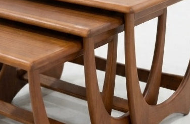 Kalmar Nesting walnut veneer coachwood table coffee Custom finish