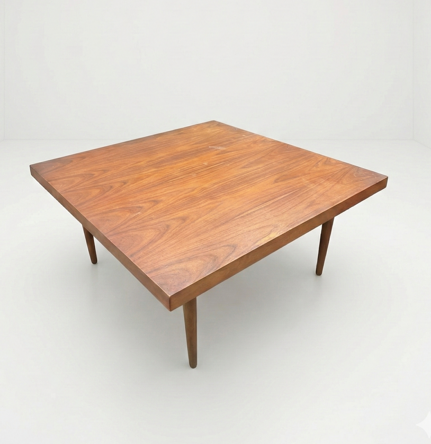 Mid Century Square teak coffee table cigar legs
