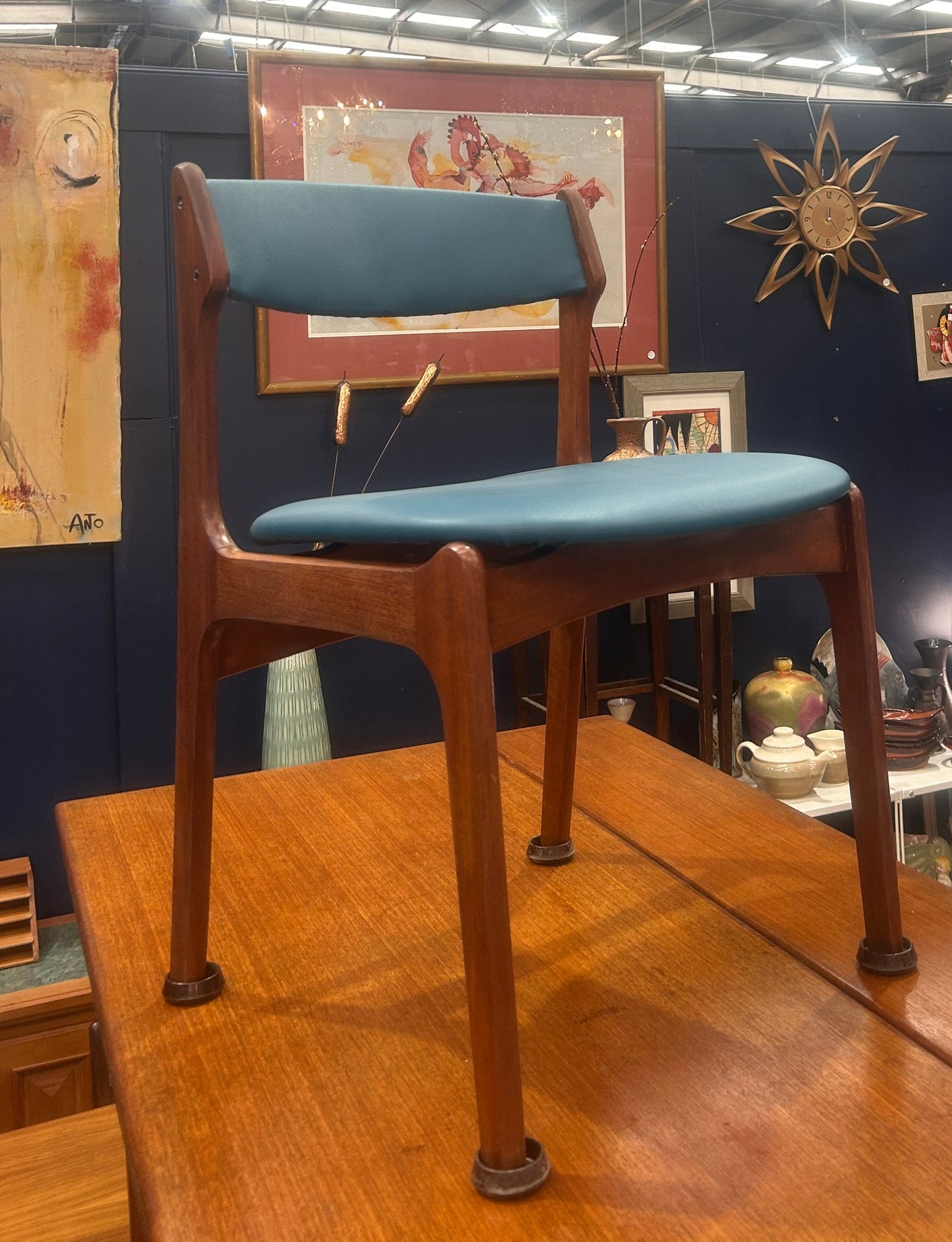 Danish Otto Larsen Dining Chairs with New Warwick Commercial Grade Vinyl