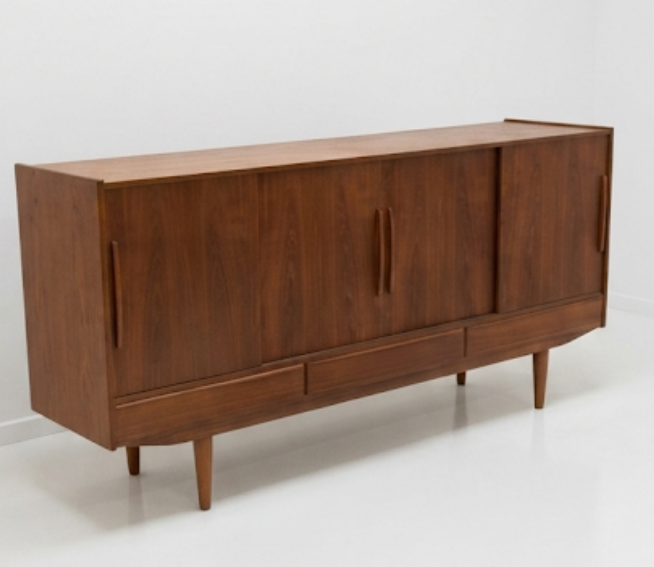 Danish Teak Highboard Sideboard, E.W. Bach Style — 1960s