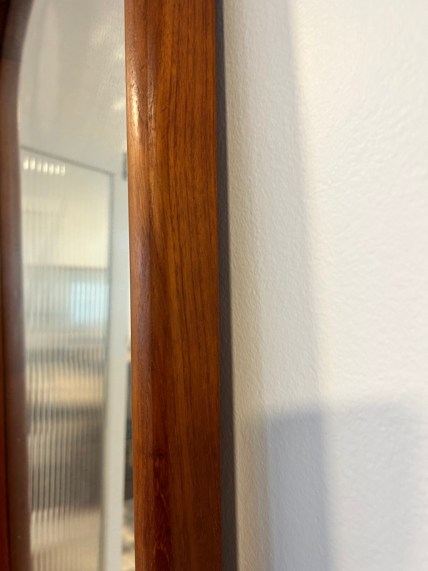 Parker Mid Century Arc Mirror teak frame ready to hang MCM