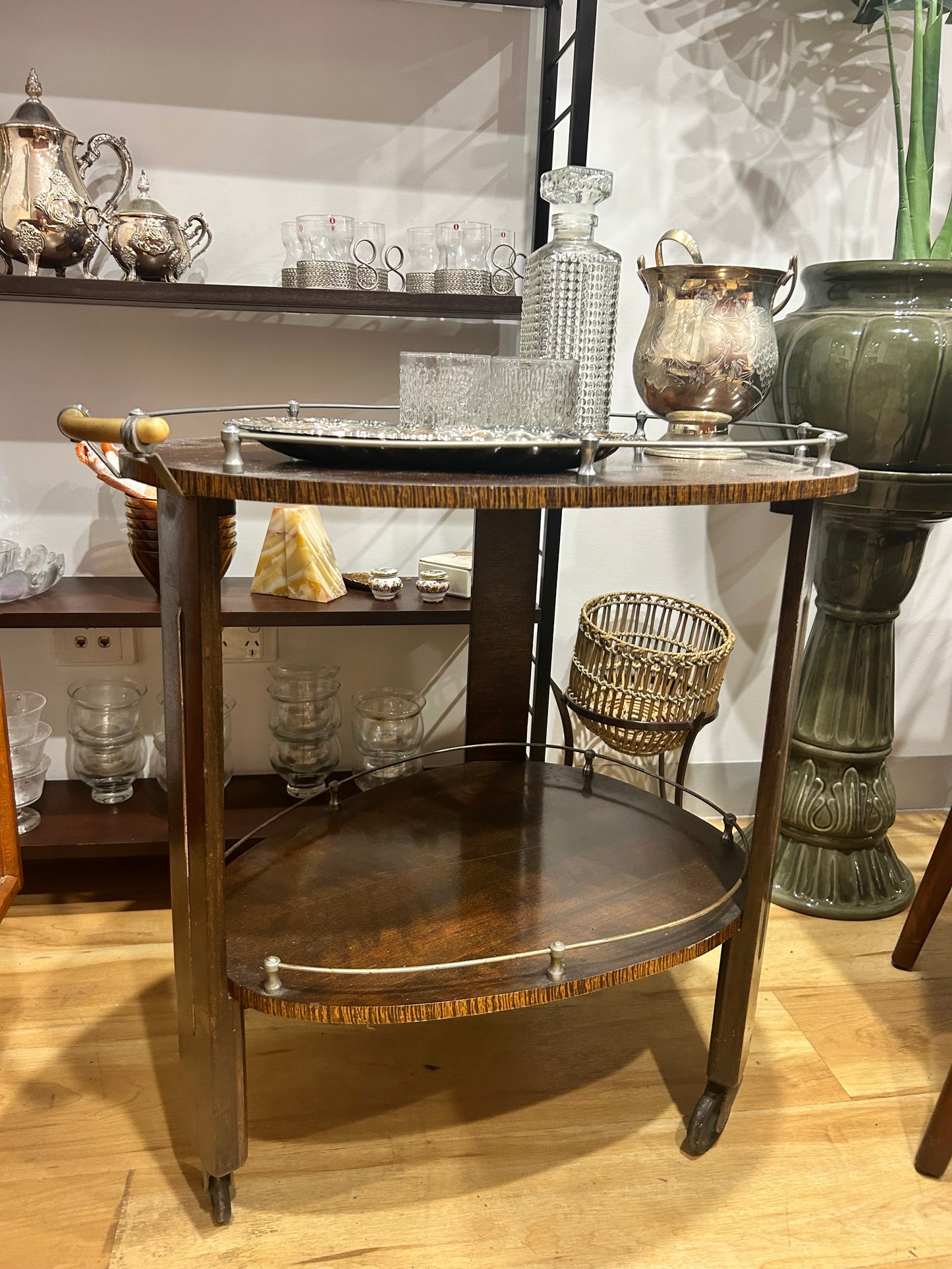 Vintage art deco drink trolley bar cart