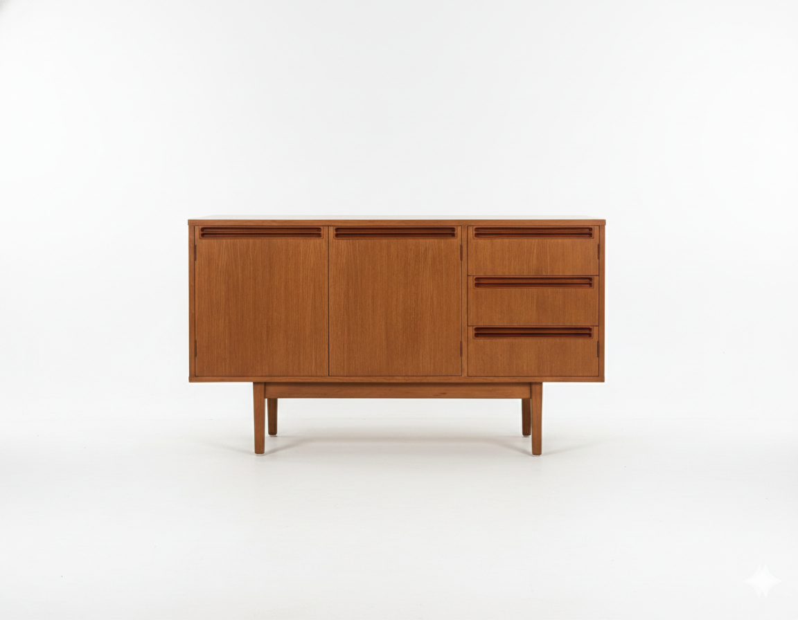Mid Century Teak Sideboard Buffet Cabinet LP Storage by Wrightbilt 1960s minimalist Custom Order 2-3 week