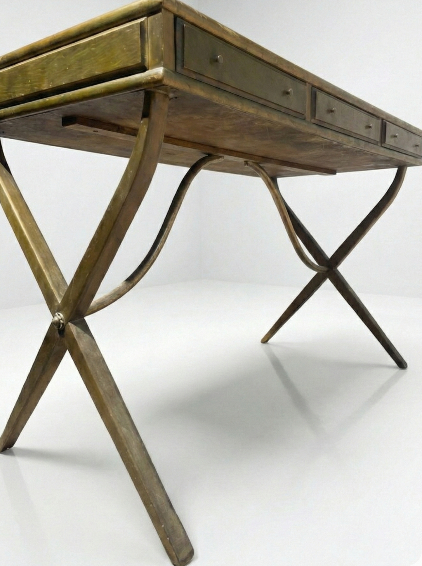 Mid Century John Duffecy X frame Desk hallway entry table