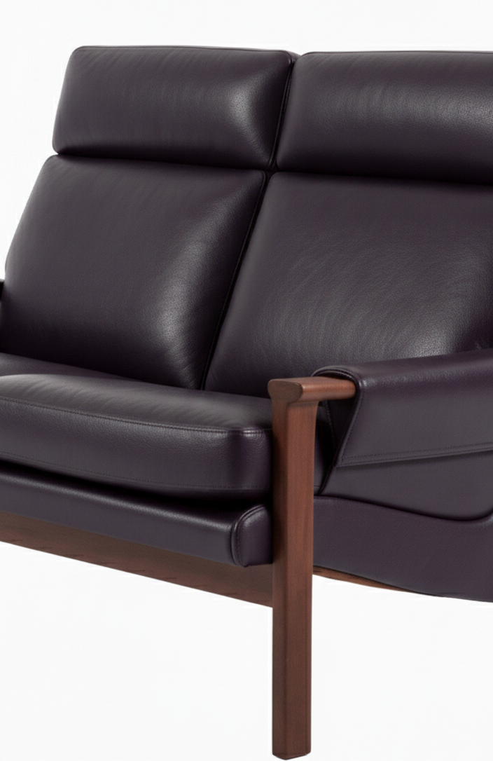 Mid Century Tessa T21 Two Seater Sofa by Fred Lowen Premium Leather Custom Order 3-4 week lead time