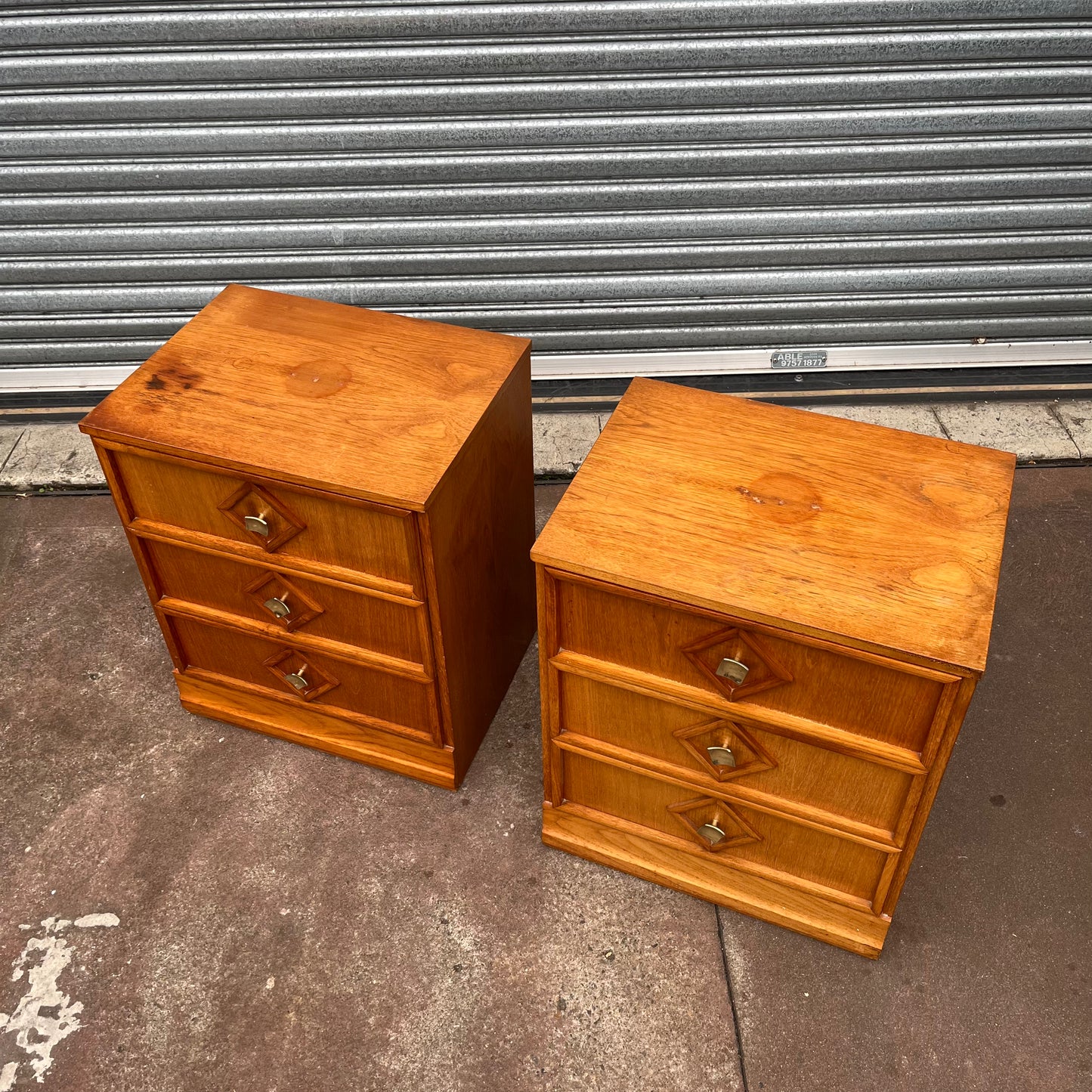 Macrob Mid Century Bedside Side Tables