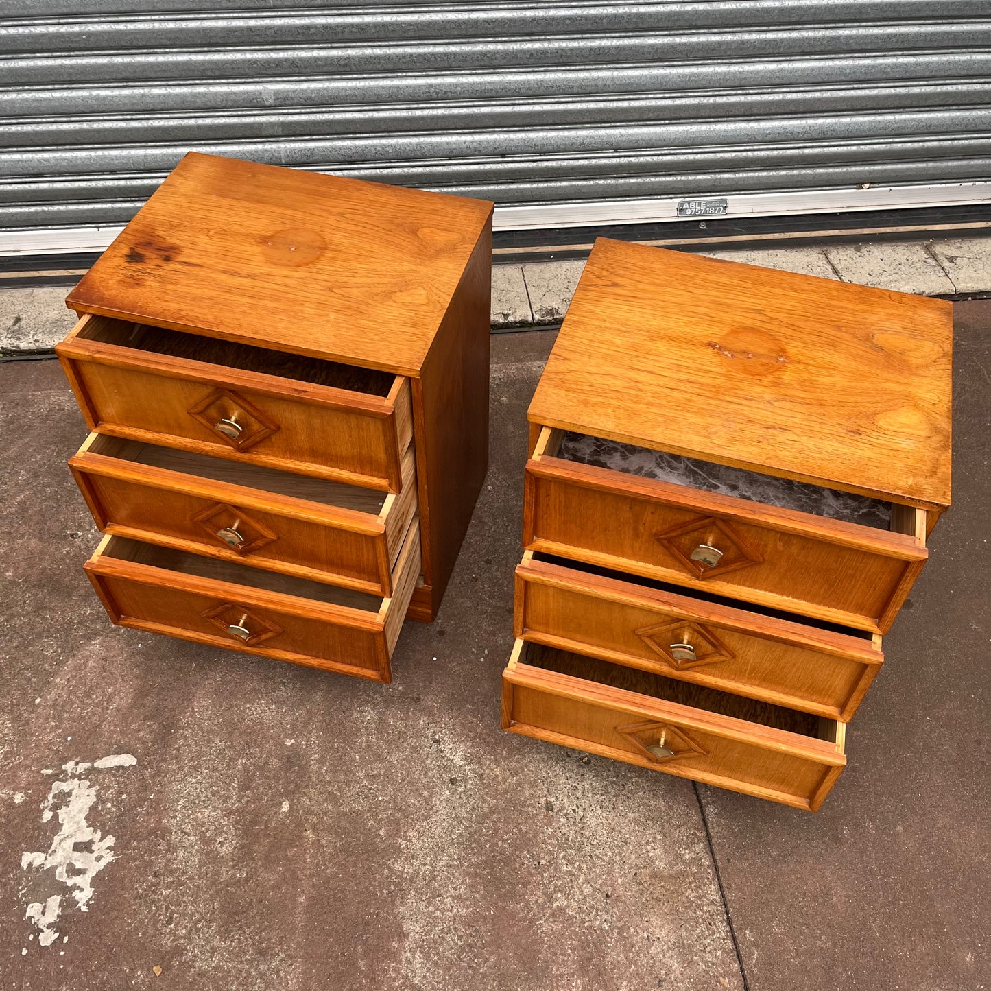 Macrob Mid Century Bedside Side Tables