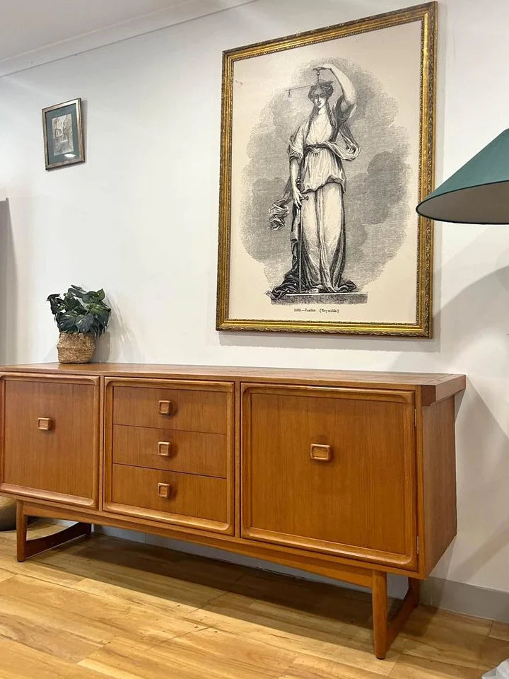 Mid Century Parker Sleigh Sideboard Golden Teak