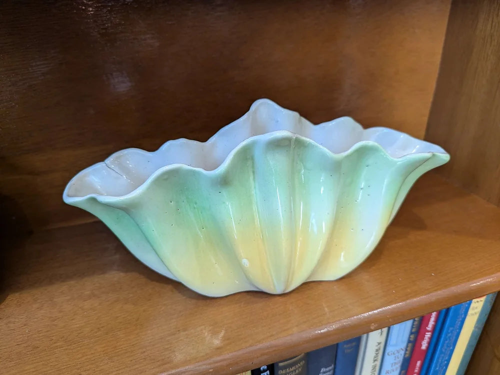 Pates Potteries Vintage Vase in Yellow and Green