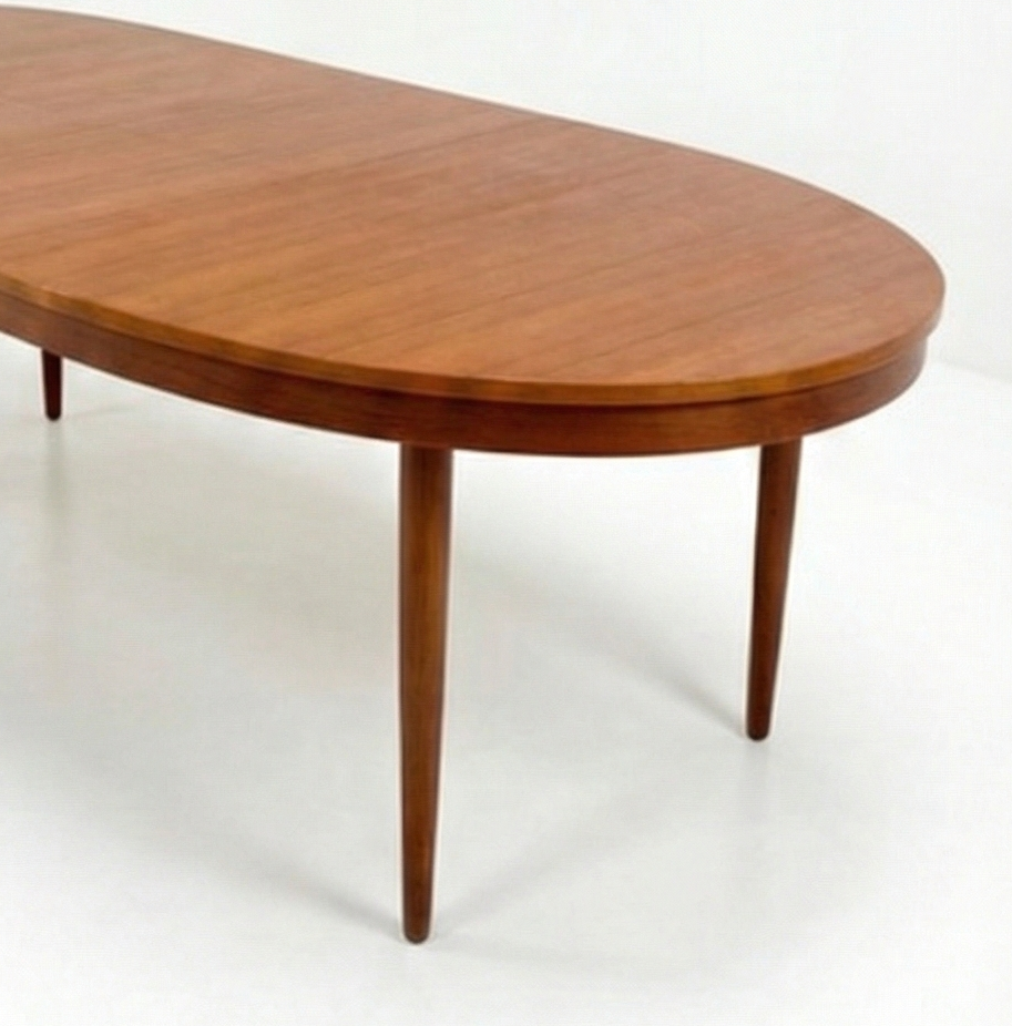 Mid Century Chiswell double extension table teak oval retro up to 10 people