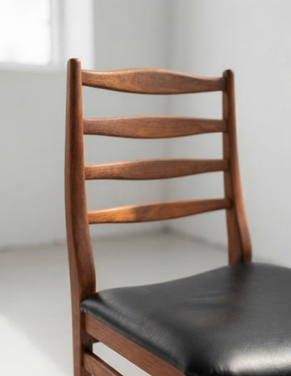 Mid Century Hi Fi Ladder Back Dining Chairs Set of four Danish style