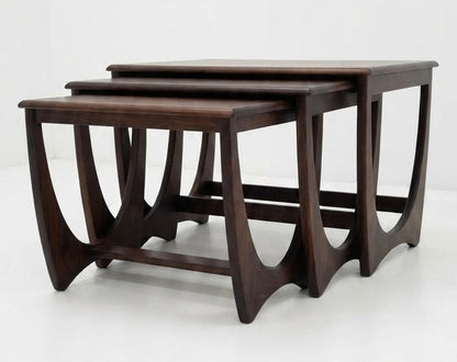 Kalmar Nesting walnut veneer coachwood table coffee Custom finish