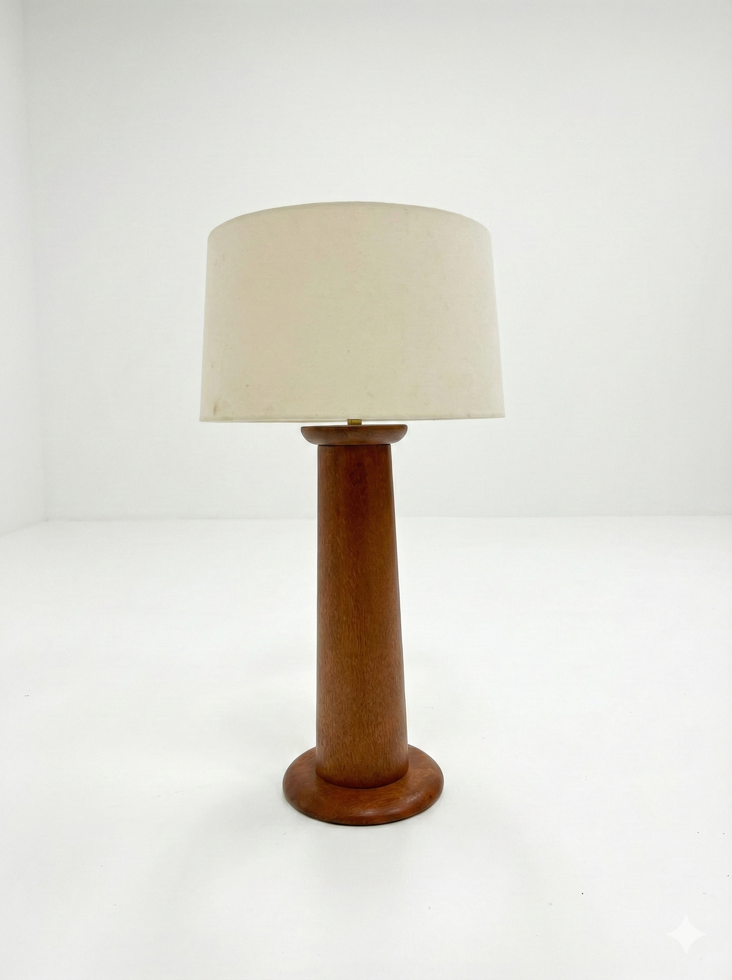 Pacific Green large table lamp solid palm wood base vintage shade
