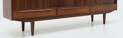 Mid Century Danish Highboard sideboard style E W Bach 1960s lip edge teak storage