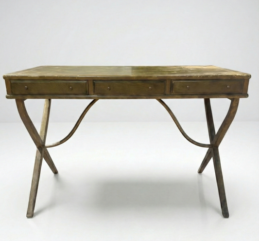 Mid Century John Duffecy X frame Desk hallway entry table