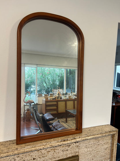 Parker Mid Century Arc Mirror teak frame ready to hang MCM