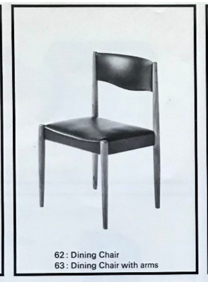 Mid Century Parker Nordic 62 chairs set of six new Vegan Burgundy upholstery