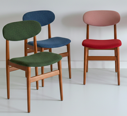 Mid Century Elite Bean Chairs set of SIX Tasmanian Ash CUSTOM UPHOLSTERY