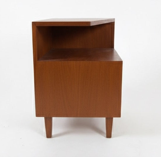 Mid Century Danish teak bedside retro side table corner stand storage