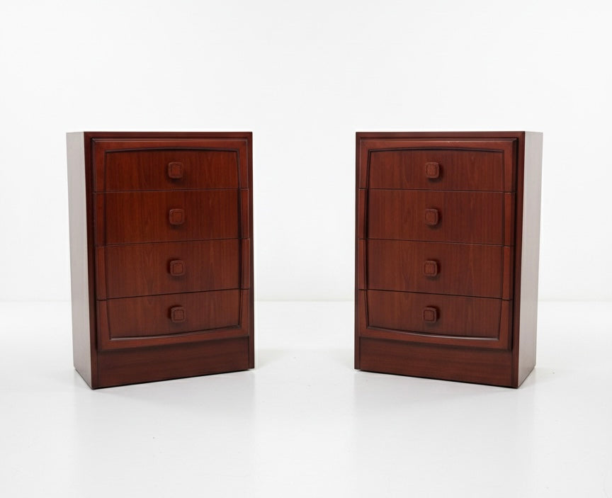 Mid Century CRO Australian Bedside duo pair teak cedar tone mcm retro