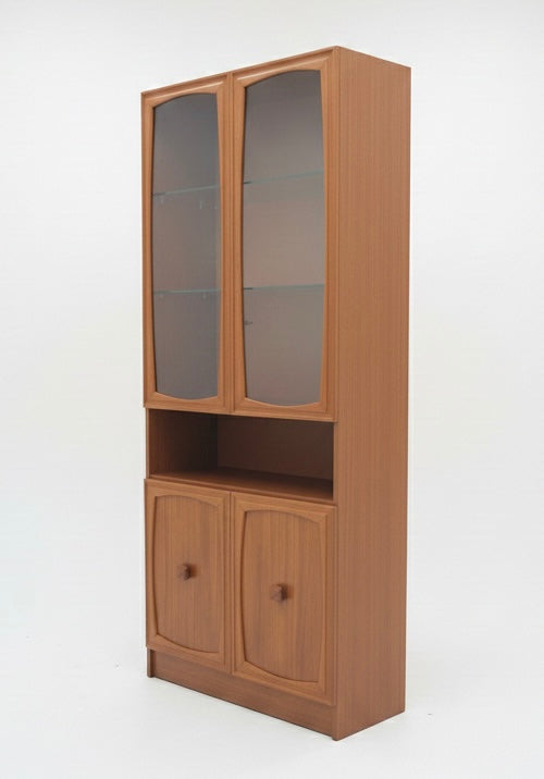 Mid Century Burgess tall cabinet teak china storage retro shelf storage