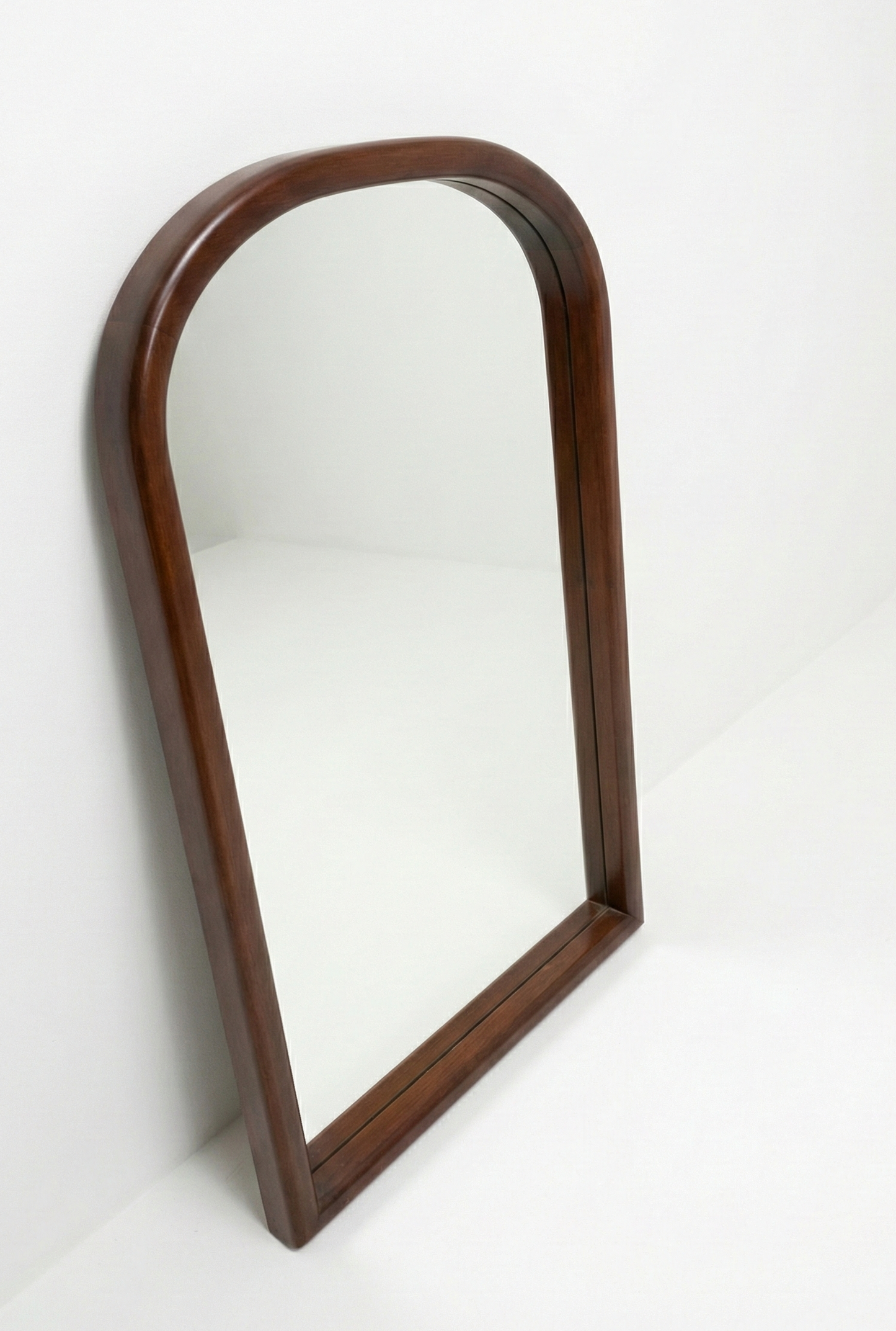 Mid Century Parker Mirror walnut finish ready to hang arch