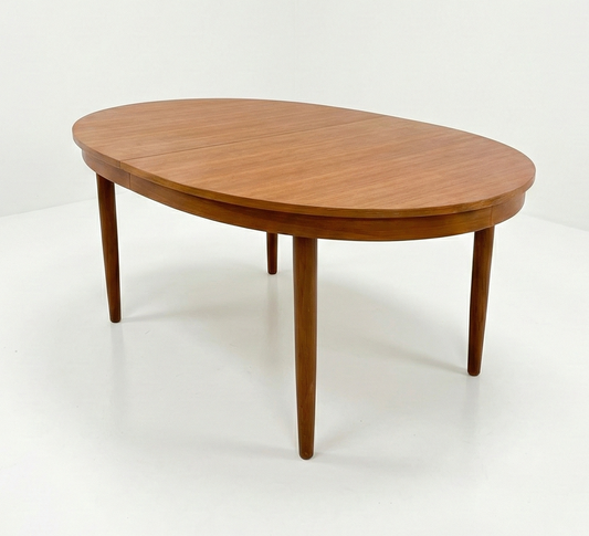 Mid Century Chiswell double extension table teak oval retro up to 10 people