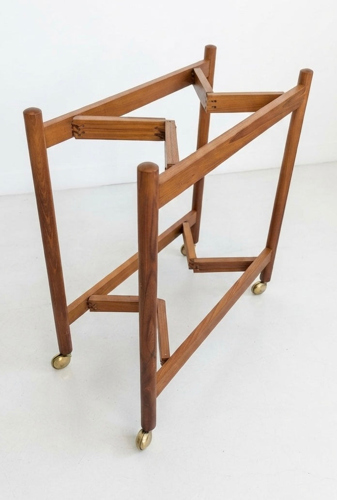 C. A. Backman Trolley Finland teak fold serving cocktail bar cart