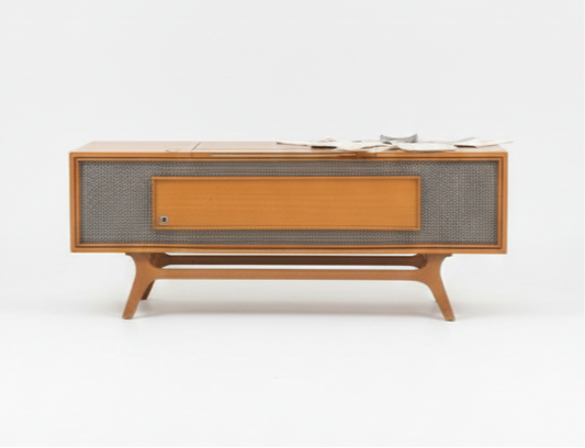 General Electric Radiogram Record Player Sideboard — 1960s