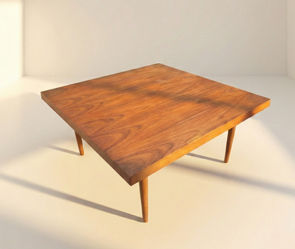Mid Century Square teak coffee table cigar legs