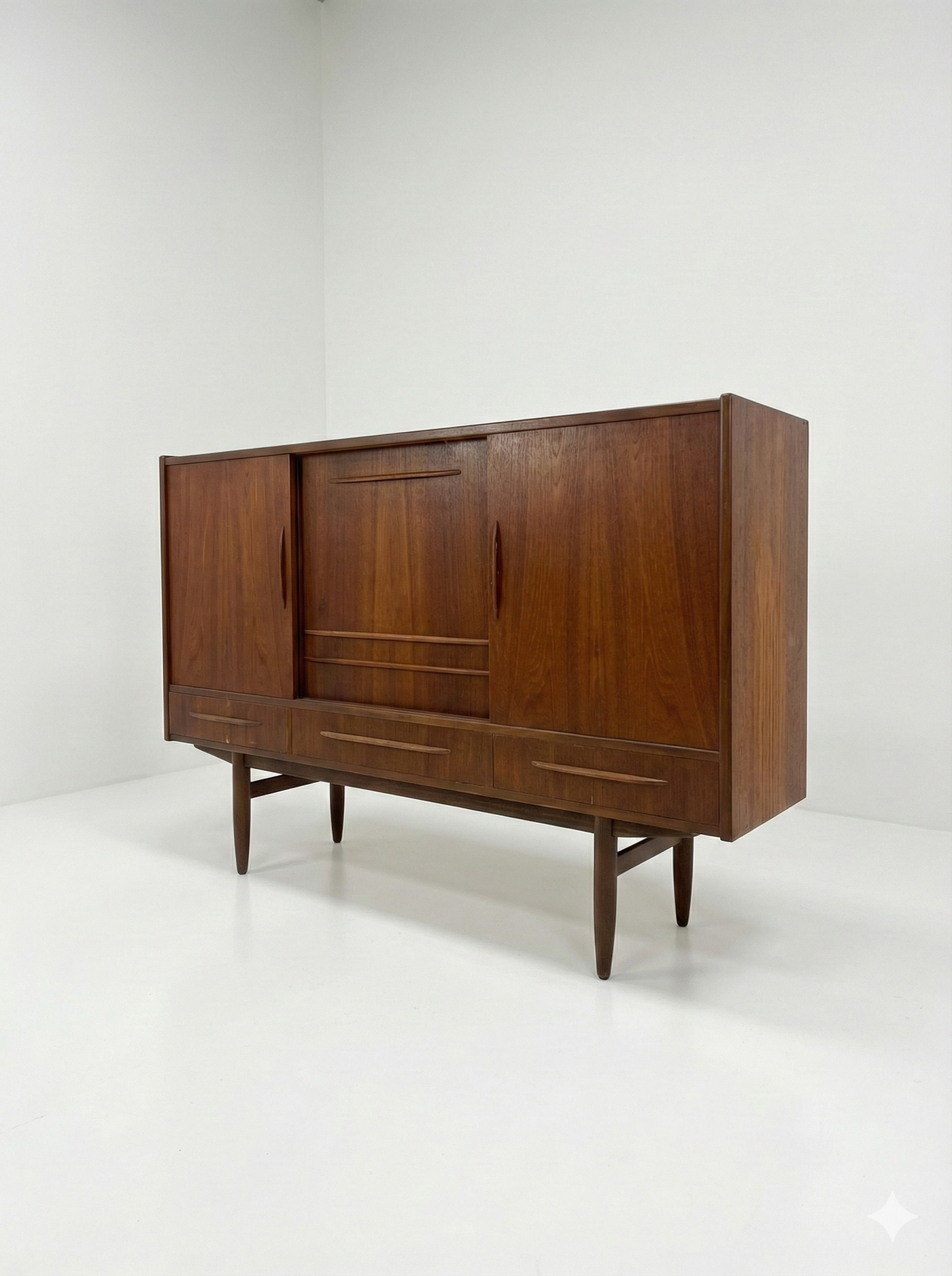 Mid Century Danish High board teak storage sideboard liquor cabinet mcm custom order