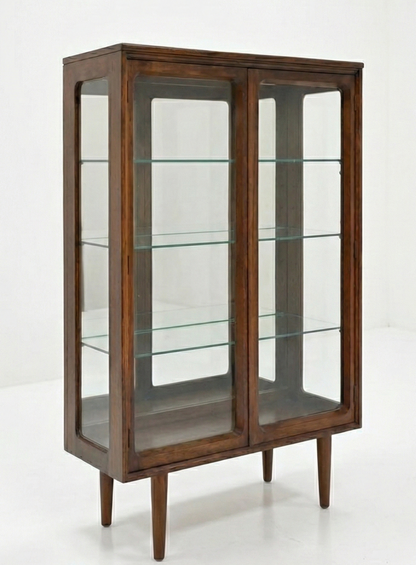 Mid Century Chiswell Australian teak Glass cabinet sideboard display storage shelf unit 1970s