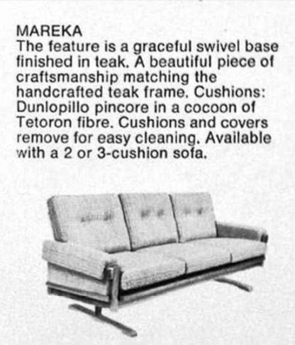 Danish Deluxe Mareka three seater teak lounge sofa - Custom Order Upholstery