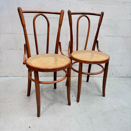 Mid Century Bentwood rattan and timber chair